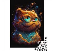 Rompecabezas de Garfield cósmico Con gafas, decoración única Para el hogar, rompecabezas Rectangular de Papel Para adultos y Adolescentes, Regalo de Halloween, 300 piezas (40 x 28 cm)