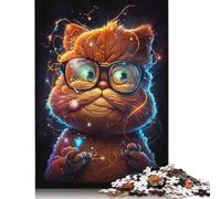 Rompecabezas de Garfield cósmico Con gafas, desafío difícil, rompecabezas de cartón 100% reciclado Para niños y adultos, Regalo de Halloween (75 x 50 cm)