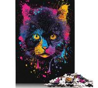 Rompecabezas de gato colorido de 1000 piezas Para adultos y Adolescentes, rompecabezas de Madera, juego educativo, juguete de desafío, Regalo de cumpleaños, 1000 piezas (75 x 50 cm)