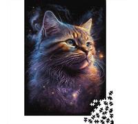 Rompecabezas de gato galáctico, 100% cartón reciclado, Ideal Para Mujeres y Hombres, Regalo único, 300 piezas (40 x 28 cm)