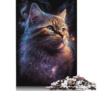 Rompecabezas de gato galáctico, decoración única Para el hogar, rompecabezas de cartón Premium Para adultos y Adolescentes, Regalo único, 1000 piezas (75 x 50 cm)