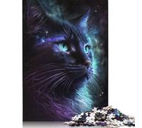 Rompecabezas de gato Negro galáctico, juegos educativos, actividades familiares, rompecabezas de cartón Premium Para Mujeres y Hombres, Regalo de Halloween, 1000 piezas (75 x 50 cm)