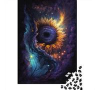 Rompecabezas de girasol galáctico, decoración única Para el hogar, rompecabezas de cartón Premium Para adultos y Adolescentes, Regalo único, 300 piezas (40 x 28 cm)