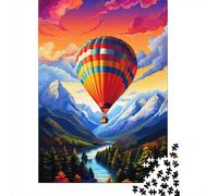 Rompecabezas de Globo aerostático Con montañas, 1000 piezas, rompecabezas de Madera Para adultos y Adolescentes, juego Familiar, Regalo de Nochebuena, 1000 piezas (38 x 26 cm)
