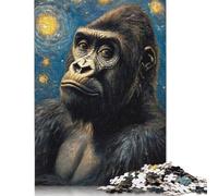 Rompecabezas de Gorila de Noche estrellada Para adultos, 1000 piezas, Para Adolescentes, juego educativo, juguete, Regalo de Navidad, 1000 piezas (75 x 50 cm)