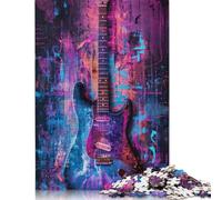 Rompecabezas de guitarra morada de 1000 piezas Para adultos, rompecabezas de Madera, juego educativo Para Adolescentes (75 x 50 cm)