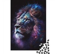 Rompecabezas de león de galaxia cósmica, decoración única Para el hogar, rompecabezas de cartón Premium Para adultos y Adolescentes, Regalo único, 300 piezas (40 x 28 cm)