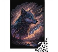 Rompecabezas de Lobo de fantasía, decoración única Para el hogar, rompecabezas Rectangular de Papel Para adultos y Adolescentes, Regalo de Halloween, 300 piezas (40 x 28 cm)