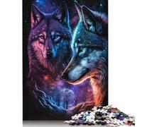 Rompecabezas de Lobo Galaxia Para aliviar el estrés, 100% cartón reciclado, Para adultos y niños, Regalo único, 1000 piezas (75 x 50 cm)