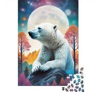 Rompecabezas de Madera Con diseño de OSO Polar Para adultos, Ideal como Regalo Para Adolescentes, decoración Del hogar, 1000 piezas (38 x 26 cm)