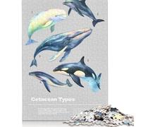 Rompecabezas de Madera cuadrado creativo de Tipo cetáceo de 1000 piezas Para adultos, juego educativo, juguete de desafío, 1000 piezas (75 x 50 cm)