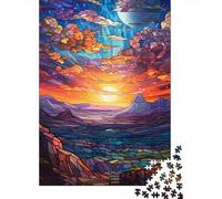 Rompecabezas de Madera de 1000 piezas Con atardecer de Verano colorido Para adultos, Regalo de Nochebuena, 1000 piezas (38 x 26 cm)