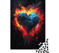Rompecabezas de Madera de 1000 piezas Con Corazones de Colores Para adultos y Adolescentes, Ideal Para decorar el hogar (38 x 26 cm).