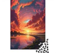 Rompecabezas de Madera de 1000 piezas Con diseño de Barco Pirata al atardecer de Anime Para Adolescentes, juegos educativos Para adultos, juguetes de bricolaje (38 x 26 cm)