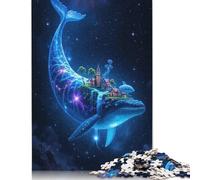 Rompecabezas de Madera de 1000 piezas Con diseño de la Isla de Las Ballenas Celestiales y Cielo estrellado, juego educativo Para adultos (75 x 50 cm)
