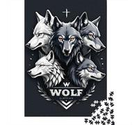 Rompecabezas de Madera de 1000 piezas Con diseño de Lobo Para adultos, juego educativo, 1000 piezas (38 x 26 cm)