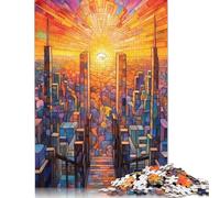 Rompecabezas de Madera de 1000 piezas Con diseño de paisaje Urbano y arcoíris colorido Para adultos, Ideal como Regalo de Nochebuena, 1000 piezas (75 x 50 cm)