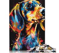 Rompecabezas de Madera de 1000 piezas Con diseño de Perro salchicha Para adultos y Adolescentes, Ideal como Regalo de Nochebuena (75 x 50 cm).