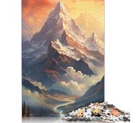 Rompecabezas de Madera de 1000 piezas Con paisaje de montaña Para adultos, juego educativo, Regalo de Nochebuena, 1000 piezas (75 x 50 cm)