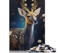 Rompecabezas de Madera de 1000 piezas de alce Con diseño de animales Para adultos, Regalo de Halloween, 1000 piezas (75 x 50 cm)