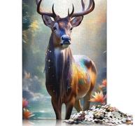 Rompecabezas de Madera de 1000 piezas de alce Para adultos, diseño de animales, Ideal como Regalo Para Adolescentes, Hombres y Mujeres (75 x 50 cm).