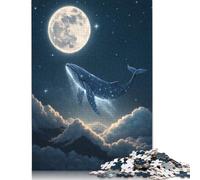 Rompecabezas de Madera de 1000 piezas de ballena Celestial en Cielo estrellado Para adultos, juguete educativo antiestrés, Regalo de Navidad, 1000 piezas (75 x 50 cm)