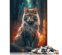 Rompecabezas de Madera de 1000 piezas de gato Maine Coon, Regalo de Navidad, divertido rompecabezas de 1000 piezas (75 x 50 cm) Para Adolescentes.