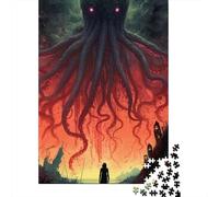 Rompecabezas de Madera de 1000 piezas de pulpo monstruo Para adultos, Regalo de Halloween, 1000 piezas (38 x 26 cm)