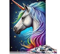 Rompecabezas de Madera de 520 piezas Con diseño de Unicornio arcoíris Para adultos, Ideal Para Adolescentes, Ideal como Regalo Para decoración Del hogar (52 x 38 cm).
