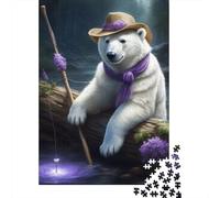 Rompecabezas de Madera de OSO Polar de 1000 piezas Para adultos, Regalo de Navidad, juego educativo, juguete de desafío, 1000 piezas (38 x 26 cm)