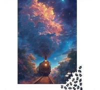 Rompecabezas de Madera Tren de ensueño, 1000 piezas, Para adultos, juego educativo, desafío, Regalo de Nochebuena, 1000 piezas (38 x 26 cm)
