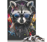 Rompecabezas de mapache Con auriculares, 1000 piezas, de Madera, Para adultos y Adolescentes, Ideal Para jugar en Familia, Regalo de Nochebuena, 1000 piezas (75 x 50 cm)