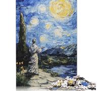 Rompecabezas de Noche Estrellada Con Figuras Para Adultos de 1000 Piezas Para Adultos y Adolescentes a partir de 12 Años. Regalos de Nochebuena. 1000 piezas (75 x 50 cm).