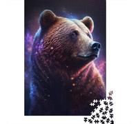 Rompecabezas de OSO Pardo de animales galácticos, juegos desafiantes Para toda la Familia, rompecabezas de cartón 100% reciclado Para adultos y niños, Regalo de cumpleaños, 300 piezas (40 x 28 cm)