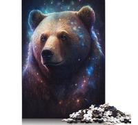 Rompecabezas de OSO Pardo de Arte espacial, juguete de descompresión, rompecabezas Rectangular de Papel Para niños y adultos a partir de 12 años, Regalo de Halloween, 1000 piezas (75 x 50 cm)