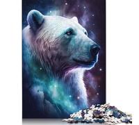 Rompecabezas de OSO Polar de galaxia espacial, decoración única Para el hogar, 100% cartón reciclado, Ideal como Regalo de Halloween Para adultos, 1000 piezas (75 x 50 cm)