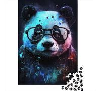 Rompecabezas de Panda Cósmico Con Gafas: Desafiante y estimulante, de cartón Premium, Para adultos y Adolescentes, Regalo de Halloween, 300 piezas (40 x 28 cm)