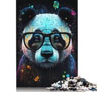 Rompecabezas de Panda Cósmico Con Gafas, Juegos Creativos, Rompecabezas Premium de Cartón Para Mujeres y Hombres, Regalo de Cumpleaños, 1000 piezas (75 x 50 cm)