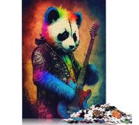 Rompecabezas de Panda tocando la guitarra, de Papel 100% reciclado, Rectangular, Para Mujeres y Hombres, Regalo único, 1000 piezas (75 x 50 cm)