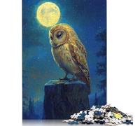 Rompecabezas de Papel Búho Bajo la Luz de la Luna, 1000 piezas, Para adultos y Adolescentes, Ideal Para jugar en Familia, Regalo de Nochebuena, 1000 piezas (75 x 50 cm)