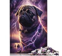 Rompecabezas de Perro Pug Dream, Hecho Con materiales respetuosos Con el Medio ambiente, 100% cartón reciclado, Para Mujeres y Hombres, Regalo único, 1000 piezas (75 x 50 cm)