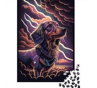 Rompecabezas de Perro salchicha de fantasía, juego de bricolaje, rompecabezas Rectangular de Papel Para Regalo de cumpleaños de niño o niña, 300 piezas (40 x 28 cm)