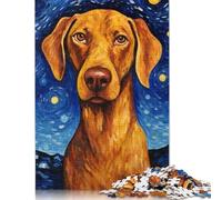 Rompecabezas de Perro Vizsla Noche Estrellada Para adultos y Adolescentes, 1000 piezas, rompecabezas de Papel Para Adolescentes, juego de ingenio, 1000 piezas (75 x 50 cm)