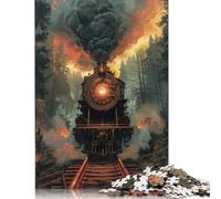 Rompecabezas de trenes de Vapor de 1000 piezas Para adultos y Adolescentes, rompecabezas de Madera, juego educativo, juguete de desafío, Regalo de cumpleaños, 1000 piezas (75 x 50 cm)