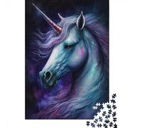 Rompecabezas de Unicornio galáctico de cartón 100% reciclado. Rompecabezas de cartón 100% reciclado Para niño o niña. Regalo de Halloween. 300 piezas (40 x 28 cm).