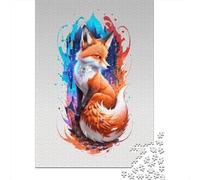 Rompecabezas de zorros de Arte Animal Para adultos, 1000 piezas, Para Adolescentes a partir de 12 años, Regalo de Nochebuena, 1000 piezas (38 x 26 cm)