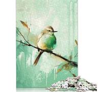 Rompecabezas Para adultos de 1000 piezas (75 x 50 cm), diseño de pájaro Verde en una rama.