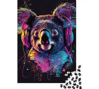 Rompecabezas Para adultos de 1000 piezas: Koala Con auriculares y gafas de Sol. Rompecabezas Para adultos. Juego educativo. Juguete de desafío. 1000 piezas (38 x 26 cm).