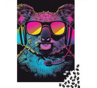 Rompecabezas Para adultos: Koala Con auriculares y gafas de Sol. Rompecabezas Para adultos. Juego educativo. Juguete de desafío. 1000 piezas (38 x 26 cm).