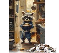 Rompecabezas Para adultos: Mapache Panadero Con Galletas, rompecabezas de Papel Para pintar, Regalos Para Adolescentes, decoración Del hogar, juguetes de rompecabezas, 1000 piezas (75 x 50 cm)